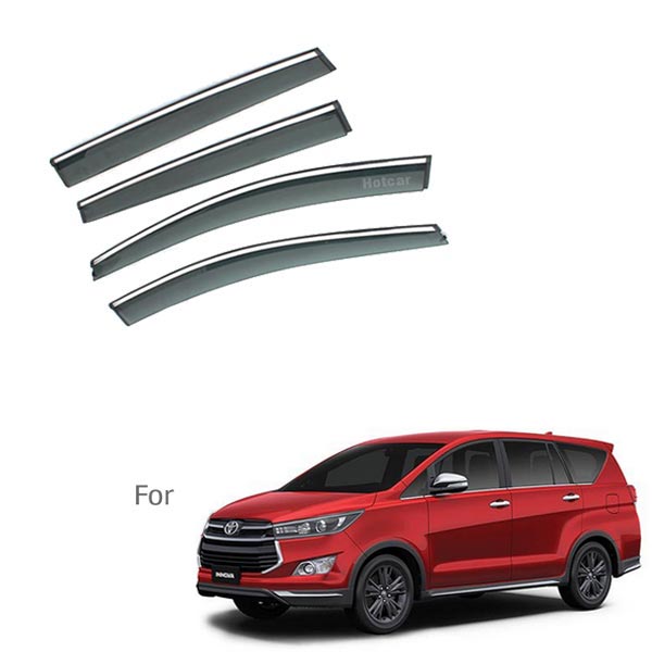 Toyota Crysta - Door Visors (Black with Chrome Line)