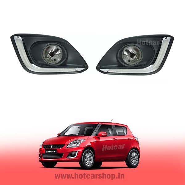 Maruti Swift Type 2 Fog Light Assembly - Set of 2 (with Wiring Kit & Switch)
