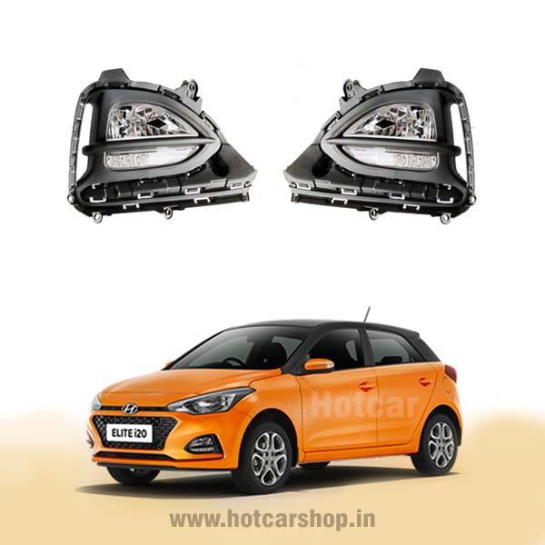 Hyundai i20 Elite Type 2 Fog Light Assembly - Set of 2 (with Wiring Kit & Switch)