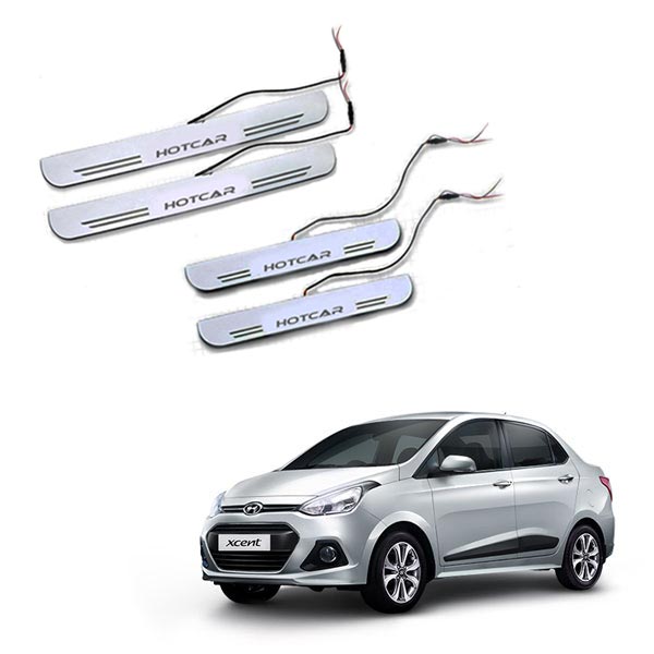 Hyundai Xcent - LED Door Sill Scuff Plates - Acrylic