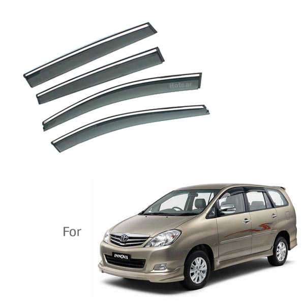 Toyota Innova - Door Visors (Black with Chrome Line)