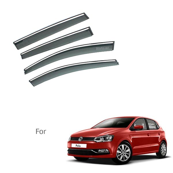 Volkswagen Polo Type 1 and 2 - Door Visors (Black with Chrome Line)