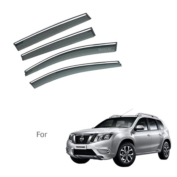 Nissan Terrano - Door Visors (Black with Chrome Line)