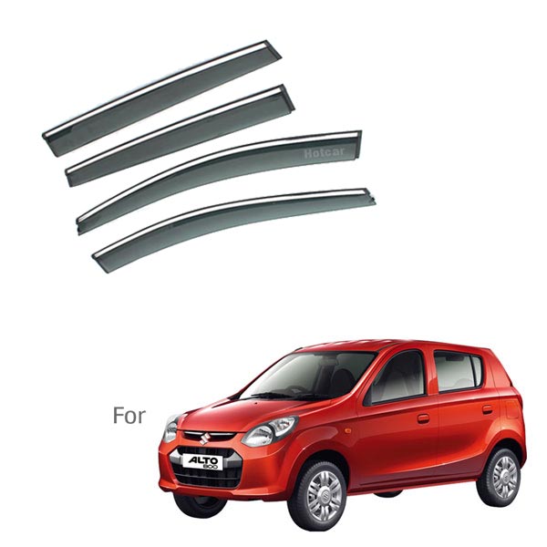 Maruti Alto800 - Door Visors (Black with Chrome Line)