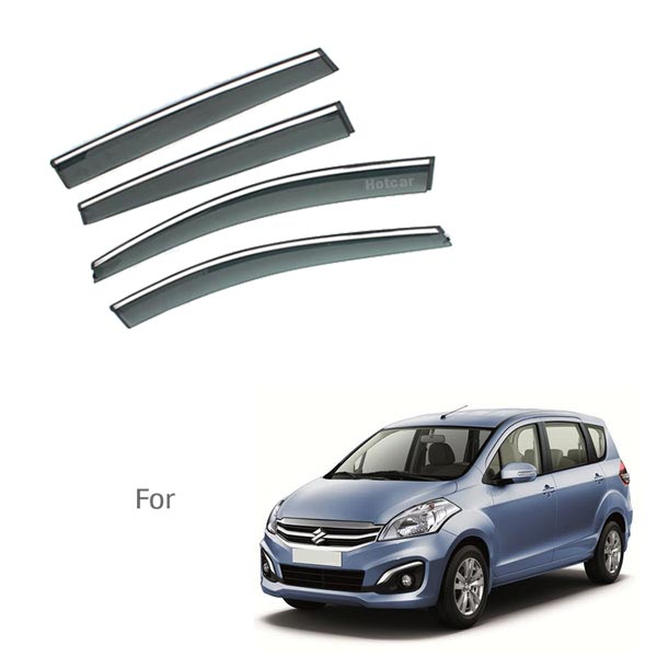Maruti Ertiga Type 1 and 2 - Door Visors (Black with Chrome Line)