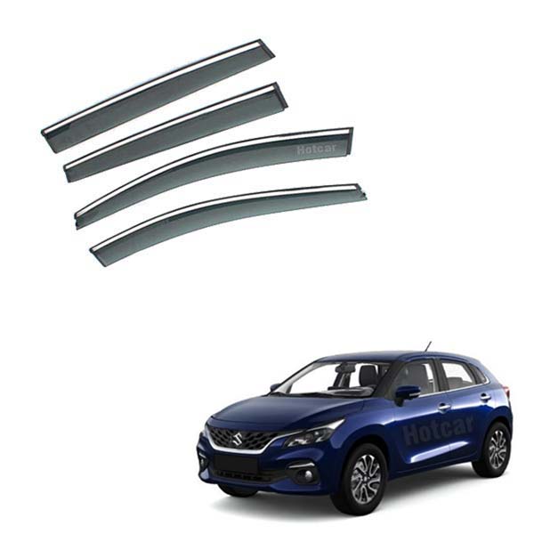Maruti Baleno 2022 - Door Visors (Black with Chrome Line)