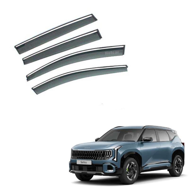 Kia Seltos (2026 Onwards) - Door Visors (Black with Chrome Line)