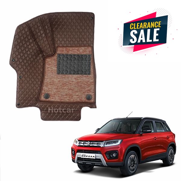 Maruti Vitara Brezza (2016 to 2021) Luxury Quality 7D Floor Mats - Coffee