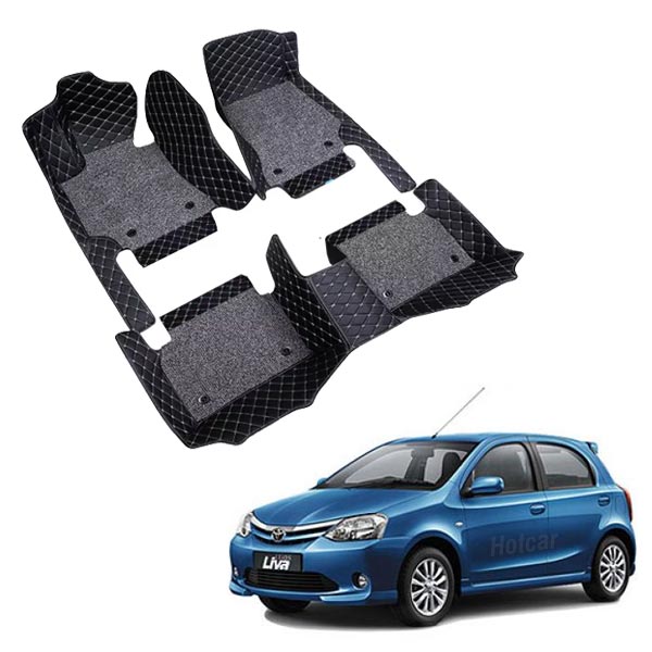 Toyota Etios Liva Premium 7D Floor Mats - 4 Colour Options