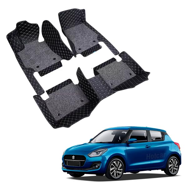 Maruti Swift Type 3 Premium 7D Floor Mats - 4 Colour Options