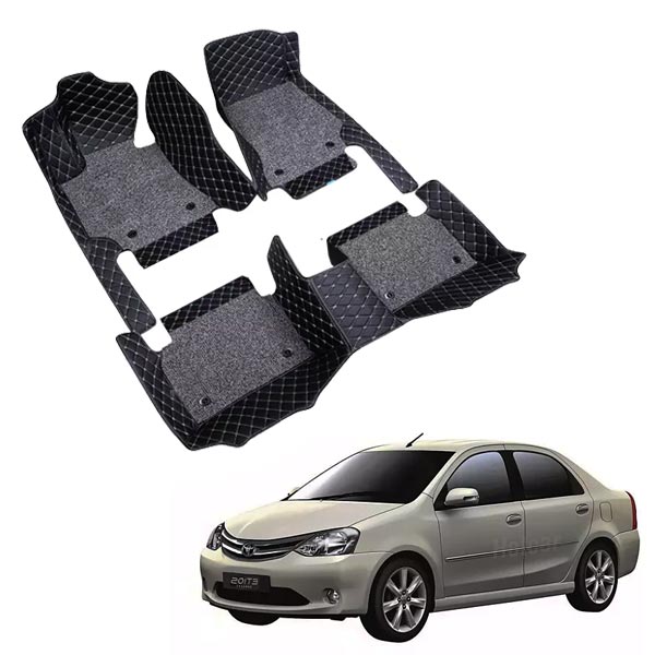 Toyota Etios Premium 7D Floor Mats - 4 Colour Options