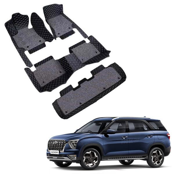 Hyundai Alcazar Premium 7D Floor Mats - 4 Colour Options