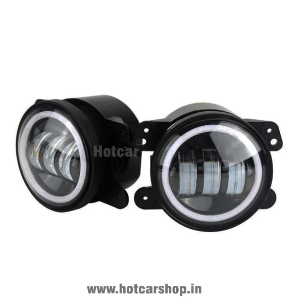 Universal 4 Inch Projector Fog Lights with Halo Ring DRLs & Indicators - Set of 2