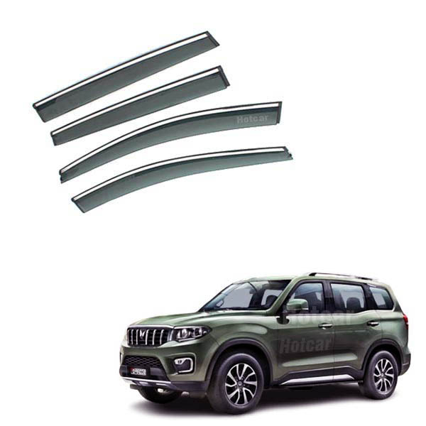 Mahindra New Scorpio N 2022- Door Visors (Black with Chrome Line)