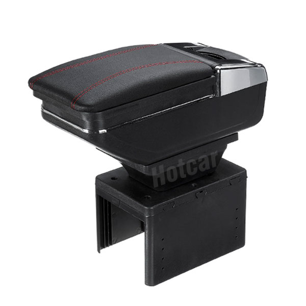Universal Car Armrest With Cup Holder - Black
