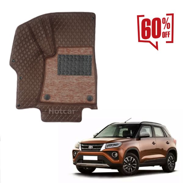 Toyota Urban Cruiser (2018 to 2022) Luxury Quality 7D Floor Mats - Coffee