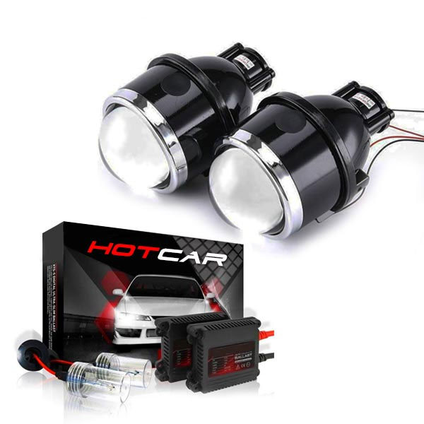 AutoBizarre Car Fog Lamp Angel Eye LED DRL Projector Cob Light 89mm (3