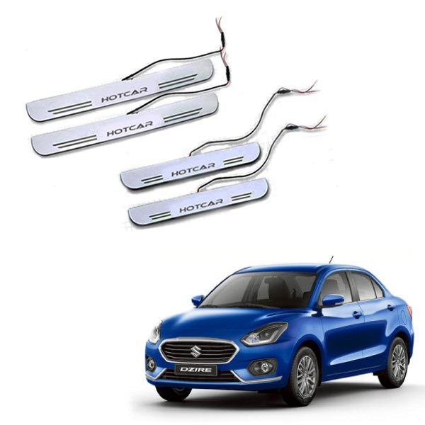 Maruti Dzire (2018 Onwards) LED Door Sill Scuff Plates - Acrylic