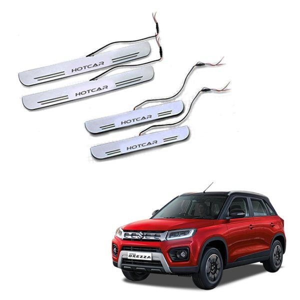 Maruti Brezza (2016 to 2021) LED Door Sill Scuff Plates - Acrylic