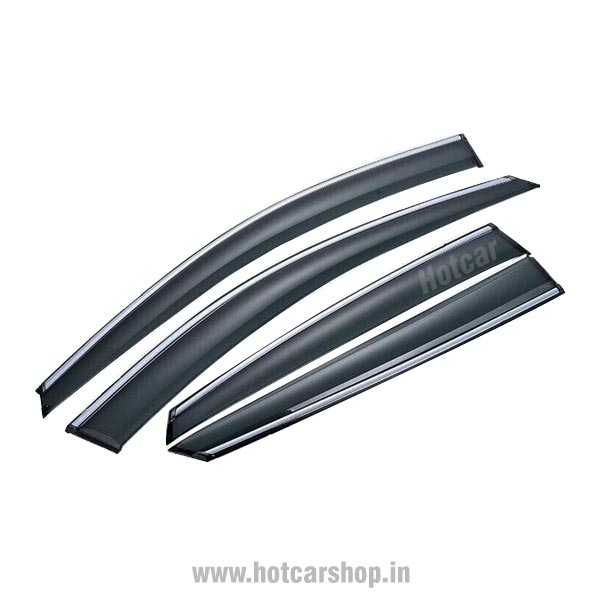 Ford Ecosport Type 1 and 2 - Door Visors (Black with Chrome Line)