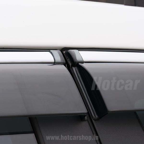Ford Ecosport Type 1 and 2 - Door Visors (Black with Chrome Line)
