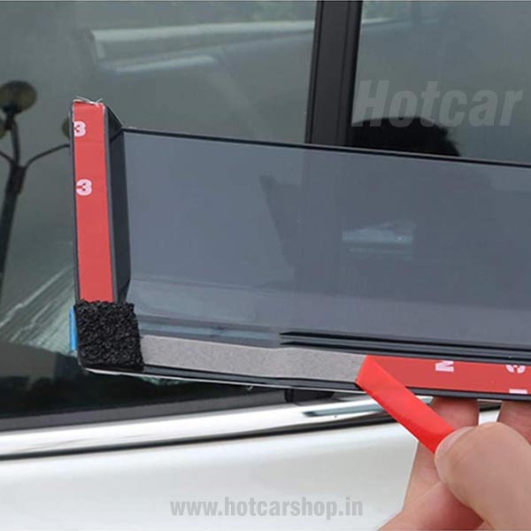 Tata Tigor - Door Visors (Black with Chrome Line)