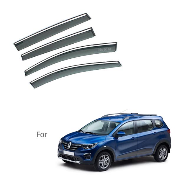 Renault Triber - Door Visors (Black with Chrome Line)