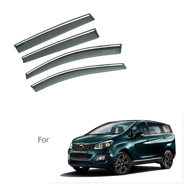 Mahindra Marazzo - Door Visors (Black with Chrome Line)
