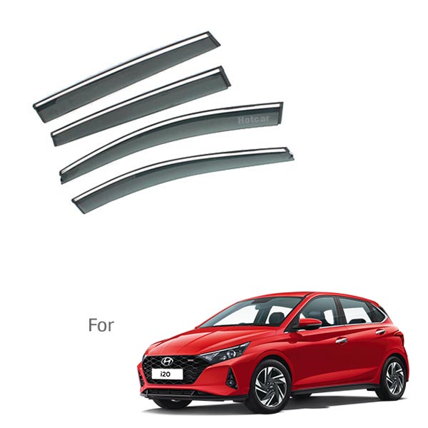 Hyundai i20 2020 - Door Visors (Black with Chrome Line)