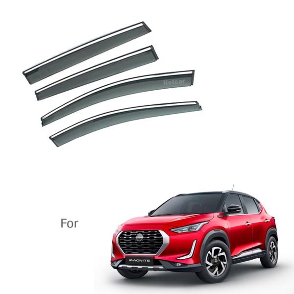 Nissan Magnite - Door Visors (Black with Chrome Line)
