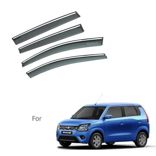 Maruti Wagon-R 2019 - Door Visors (Black with Chrome Line)