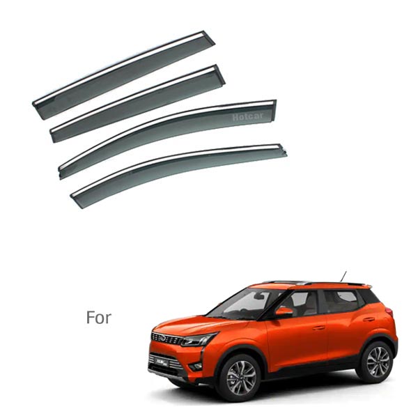 Mahindra XUV300 - Door Visors (Black with Chrome Line)