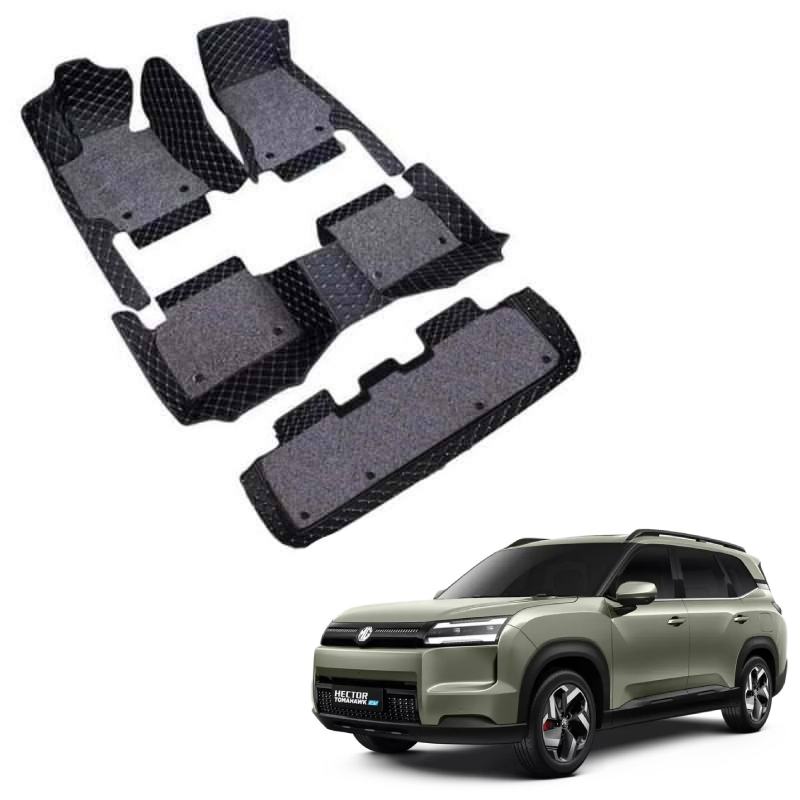 MG Hector Tomahawk EV (7 Seater) Premium 7D Floor Mats - 4 Colour Options