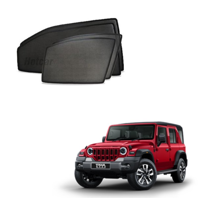 Mahindra Thar Roxx Half Cut Z Black Sunshades (Set of 8 Pieces)