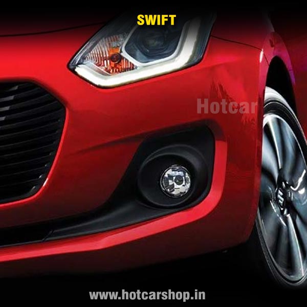 Maruti Swift Type 3 Fog Light Assembly - Set of 2 (with Wiring Kit & Switch)