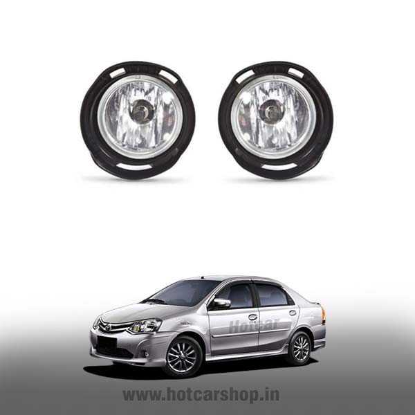 Toyota Etios Type 1 Fog Light Assembly - Set of 2 (with Wiring Kit & Switch)