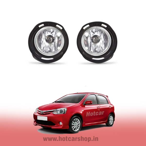 Toyota Etios Liva Type 1 Fog Light Assembly - Set of 2 (with Wiring Kit & Switch)