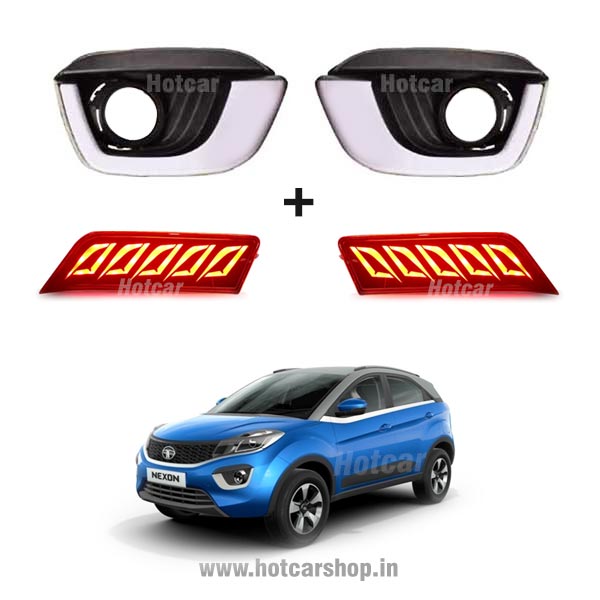 Nexon - Combo of 5 Products - Fog Light DRLs, LED Reflectors, LED Sill Plates, Atmosphere Lights & Scotch Locks