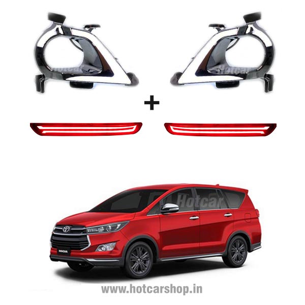 Crysta - Combo of 5 Products - Fog Light DRLs, LED Reflectors, LED Sill Plates, Atmosphere Lights & Scotch Locks