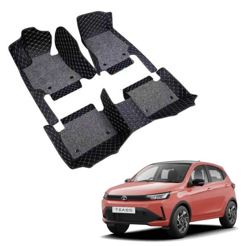 Tata Tiago (2026 Onwards) Premium 7D Floor Mats - 4 Colour Options
