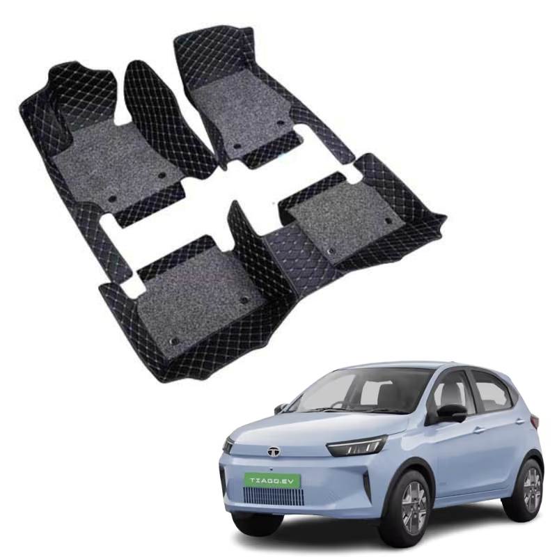 Tata Tiago EV (2026 Onwards) Premium 7D Floor Mats - 4 Colour Options