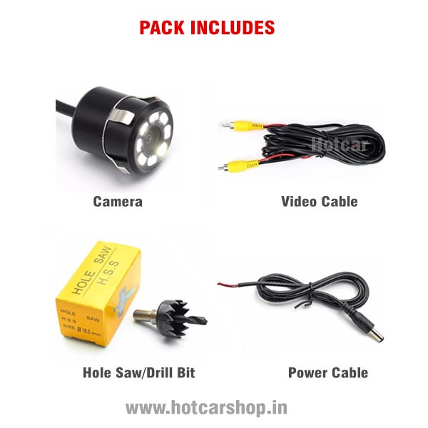 Universal Rear Bumper Mounted Reverse Parking Camera (LED Type)