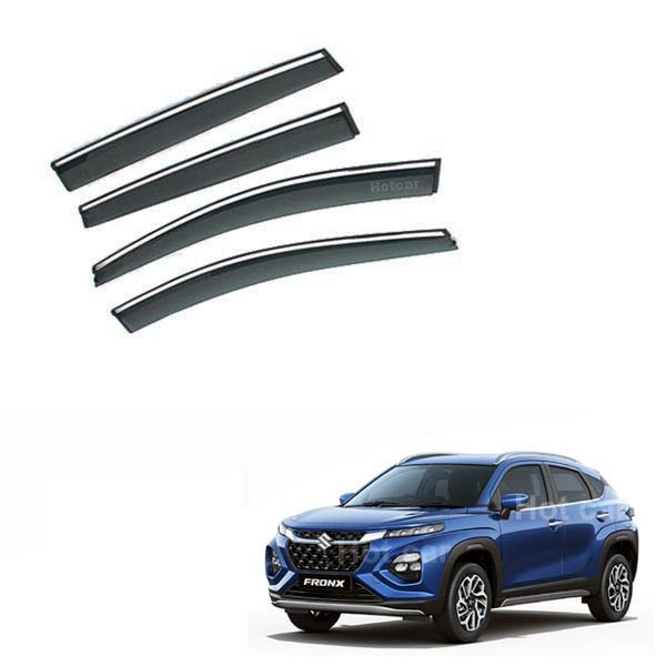 Maruti Fronx - Door Visors (Black with Chrome Line)