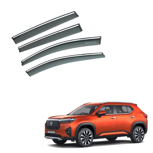 Honda Elevate - Door Visors (Black with Chrome Line)
