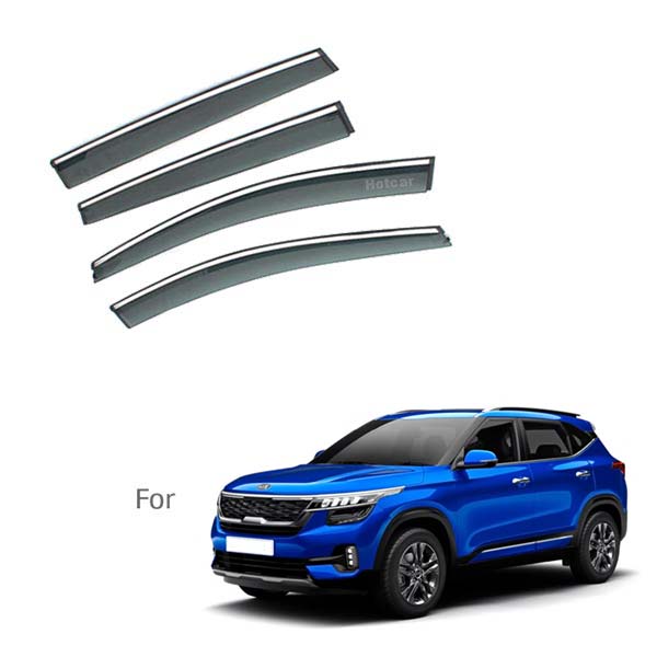 Kia Seltos - Door Visors (Black with Chrome Line)