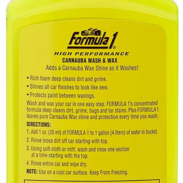Formula 1 Wash & Wax 473 ml Car Shampoo (Made in USA)