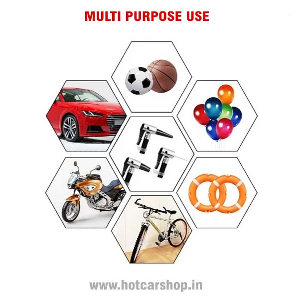 Hotcar Heavy Duty Tyre Inflator with Flashlight - With One Year Warranty