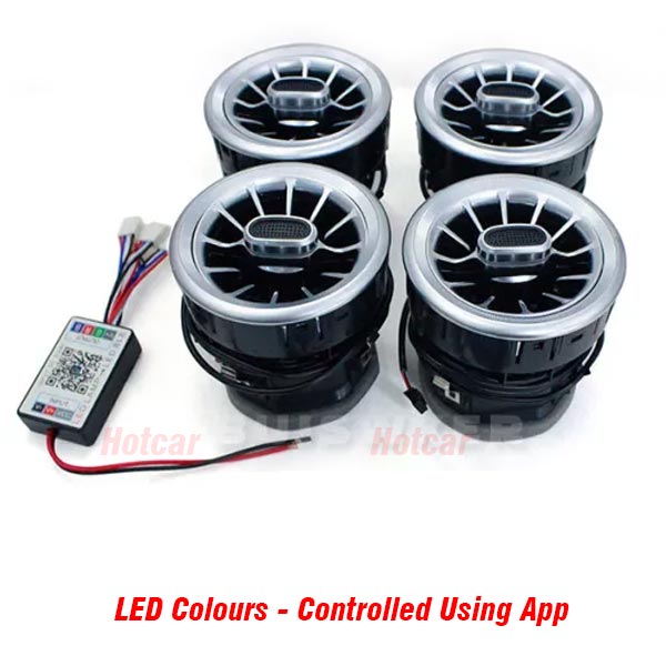 Mahindra Thar (2020) LED AC Vents - Mobile App Controlled (Set of 4 pieces)