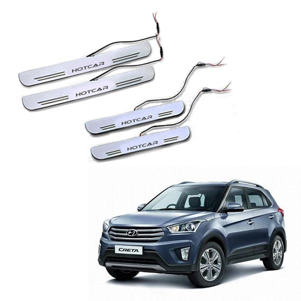 Hyundai Creta (2015 to 2019) LED Door Sill Scuff Plates - Acrylic