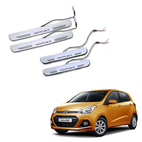 Hyundai i10 Grand - LED Door Sill Scuff Plates - Acrylic